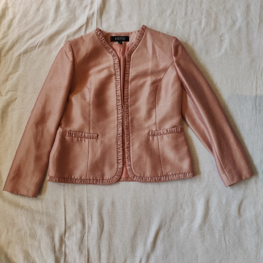 Kasper Shantung Blazer. Pink. 10P.